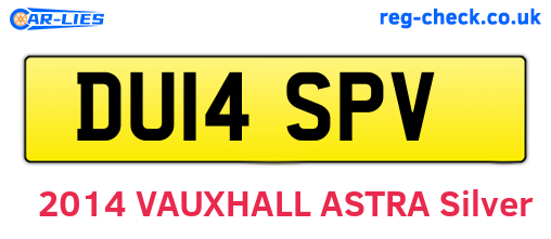 DU14SPV are the vehicle registration plates.
