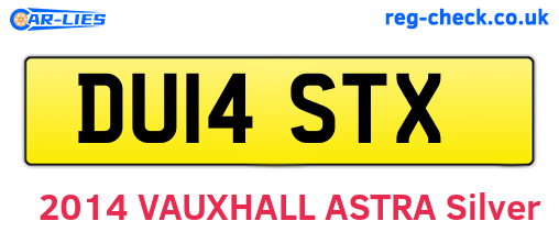 DU14STX are the vehicle registration plates.
