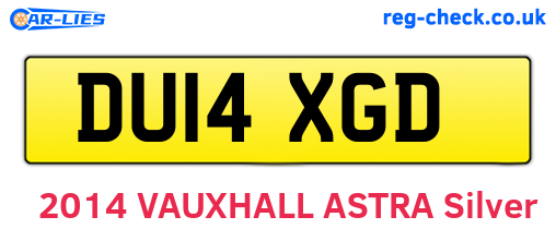 DU14XGD are the vehicle registration plates.