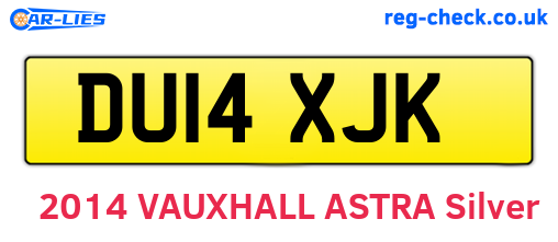 DU14XJK are the vehicle registration plates.