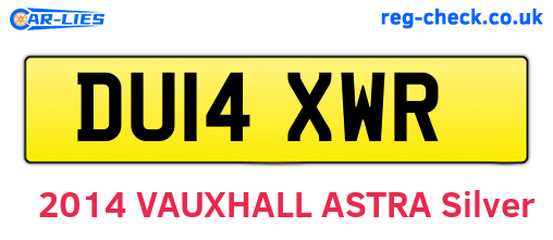 DU14XWR are the vehicle registration plates.
