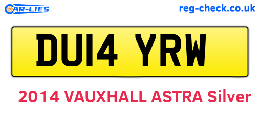 DU14YRW are the vehicle registration plates.