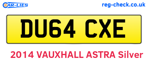 DU64CXE are the vehicle registration plates.