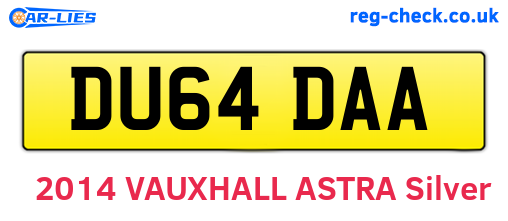 DU64DAA are the vehicle registration plates.
