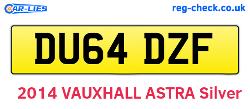 DU64DZF are the vehicle registration plates.