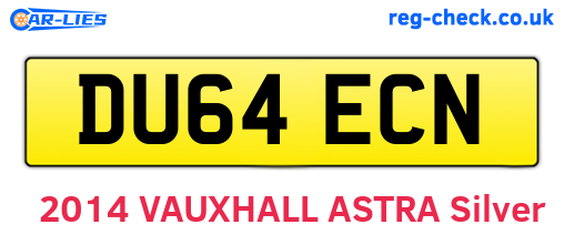 DU64ECN are the vehicle registration plates.
