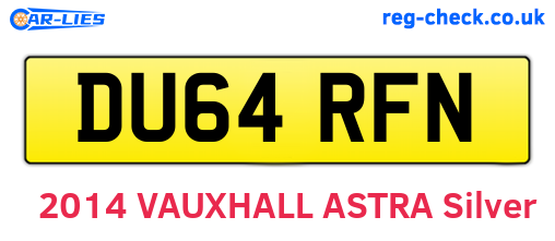 DU64RFN are the vehicle registration plates.