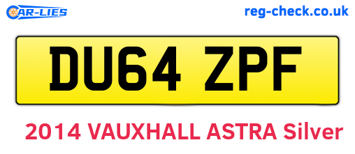 DU64ZPF are the vehicle registration plates.