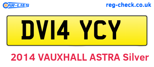 DV14YCY are the vehicle registration plates.
