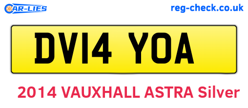 DV14YOA are the vehicle registration plates.