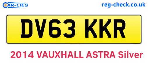 DV63KKR are the vehicle registration plates.