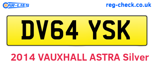 DV64YSK are the vehicle registration plates.