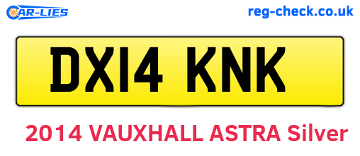 DX14KNK are the vehicle registration plates.