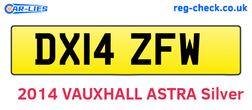 DX14ZFW are the vehicle registration plates.