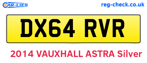 DX64RVR are the vehicle registration plates.