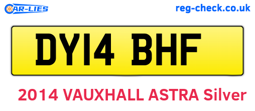 DY14BHF are the vehicle registration plates.