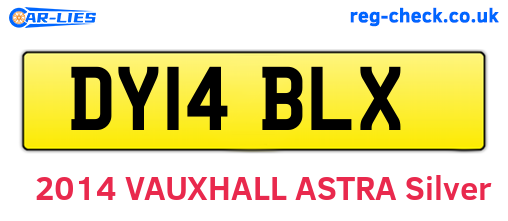 DY14BLX are the vehicle registration plates.