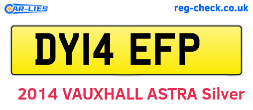 DY14EFP are the vehicle registration plates.