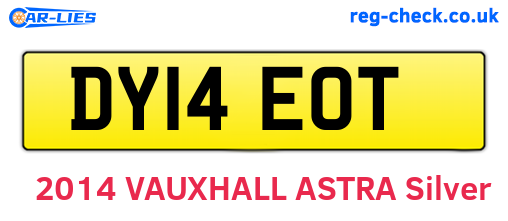 DY14EOT are the vehicle registration plates.
