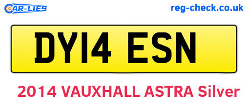 DY14ESN are the vehicle registration plates.