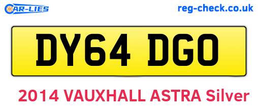 DY64DGO are the vehicle registration plates.