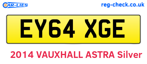 EY64XGE are the vehicle registration plates.