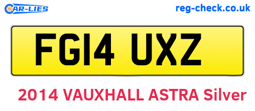 FG14UXZ are the vehicle registration plates.