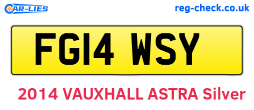 FG14WSY are the vehicle registration plates.