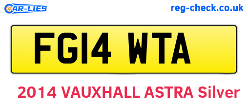 FG14WTA are the vehicle registration plates.