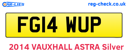 FG14WUP are the vehicle registration plates.