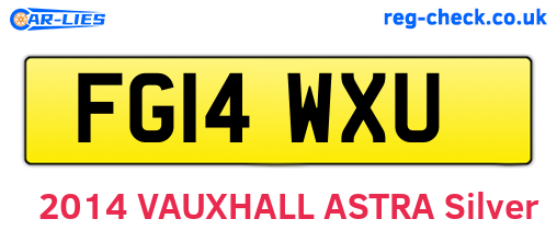 FG14WXU are the vehicle registration plates.