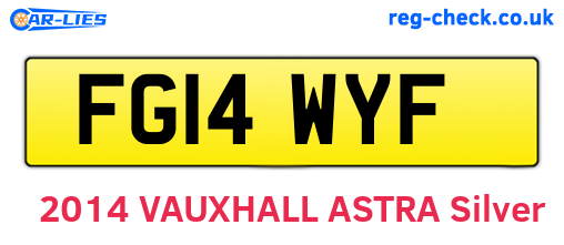 FG14WYF are the vehicle registration plates.