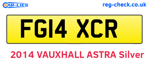 FG14XCR are the vehicle registration plates.