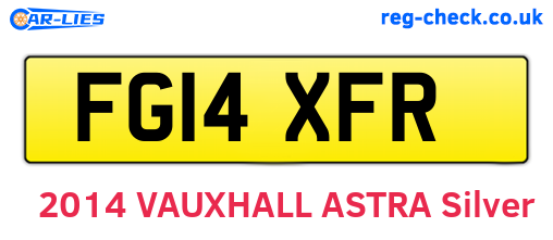 FG14XFR are the vehicle registration plates.