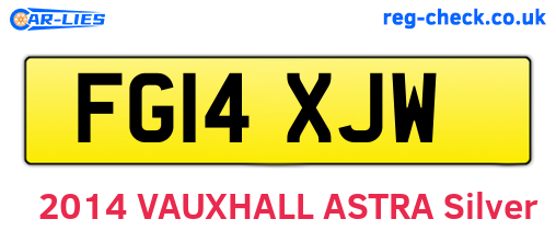 FG14XJW are the vehicle registration plates.