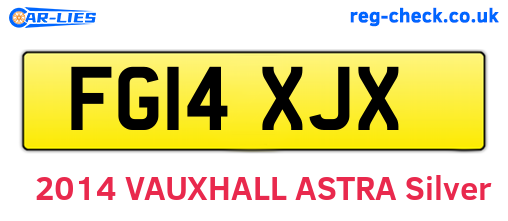 FG14XJX are the vehicle registration plates.