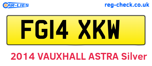 FG14XKW are the vehicle registration plates.