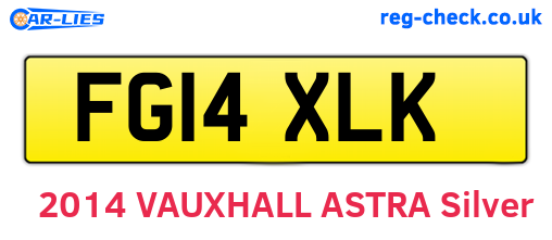 FG14XLK are the vehicle registration plates.