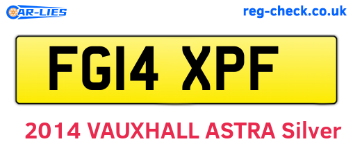 FG14XPF are the vehicle registration plates.