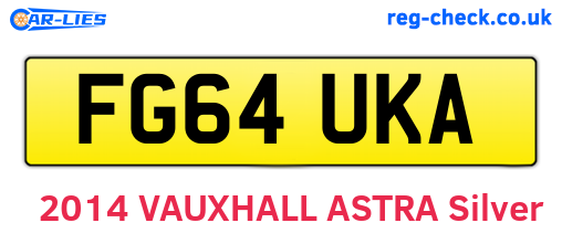 FG64UKA are the vehicle registration plates.