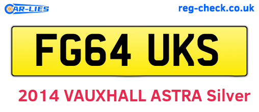 FG64UKS are the vehicle registration plates.