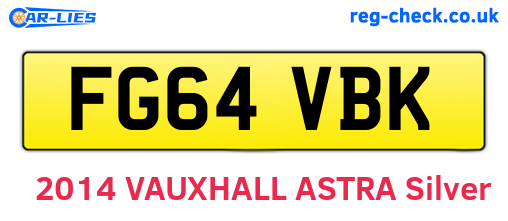 FG64VBK are the vehicle registration plates.