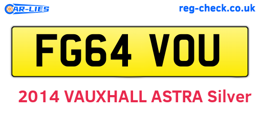 FG64VOU are the vehicle registration plates.