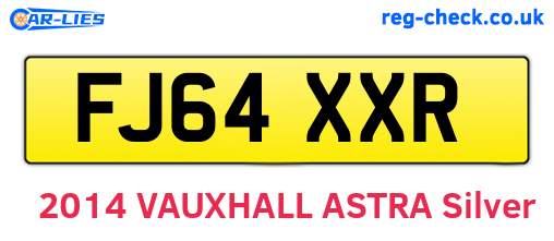FJ64XXR are the vehicle registration plates.
