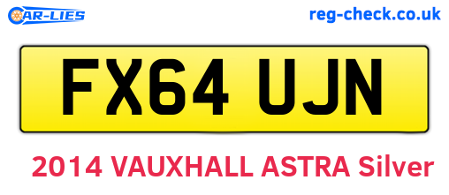 FX64UJN are the vehicle registration plates.