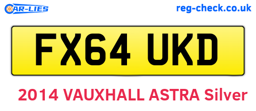 FX64UKD are the vehicle registration plates.