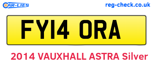 FY14ORA are the vehicle registration plates.