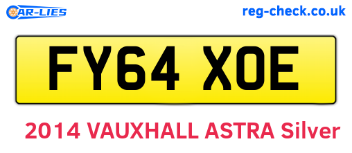 FY64XOE are the vehicle registration plates.
