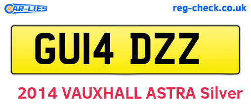 GU14DZZ are the vehicle registration plates.