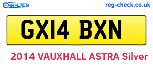GX14BXN are the vehicle registration plates.